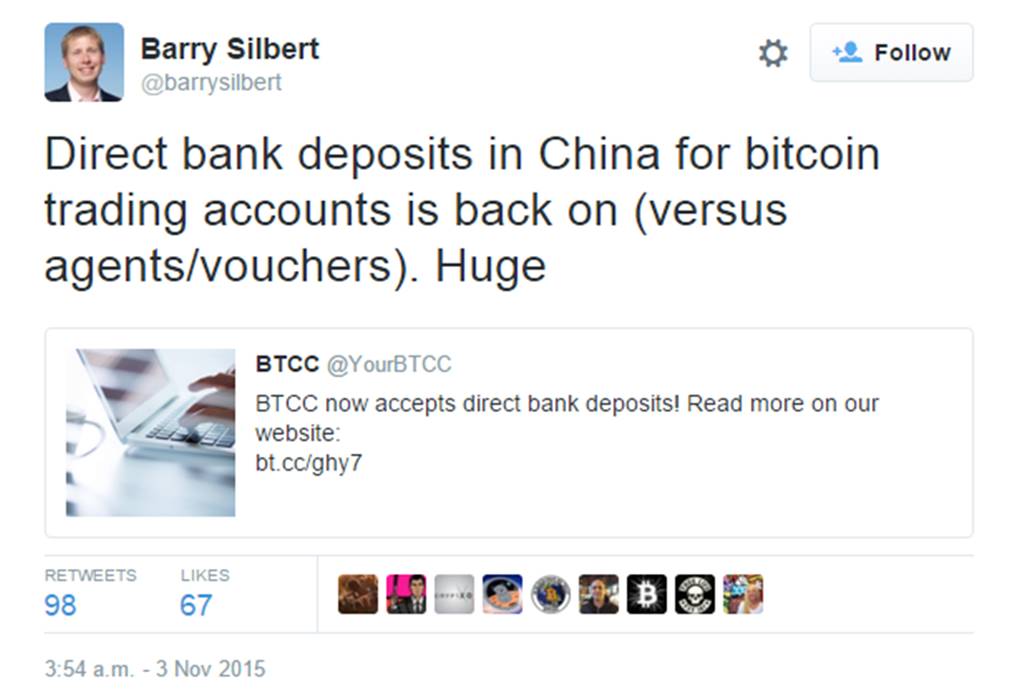 BTC China accepts direct bank deposits