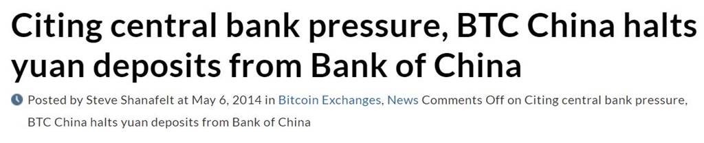 May 2014 China bitcoin ban pressure